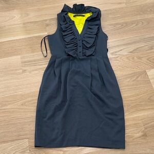 Marc New York Gray Midi Dress with Yellow Accents